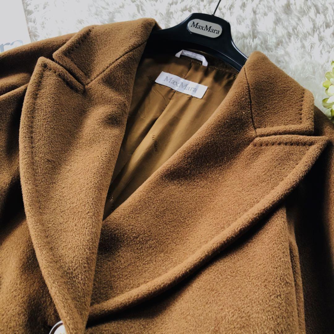 Max Mara Long Coat Asian fit L 40 US size M Camel Authentic