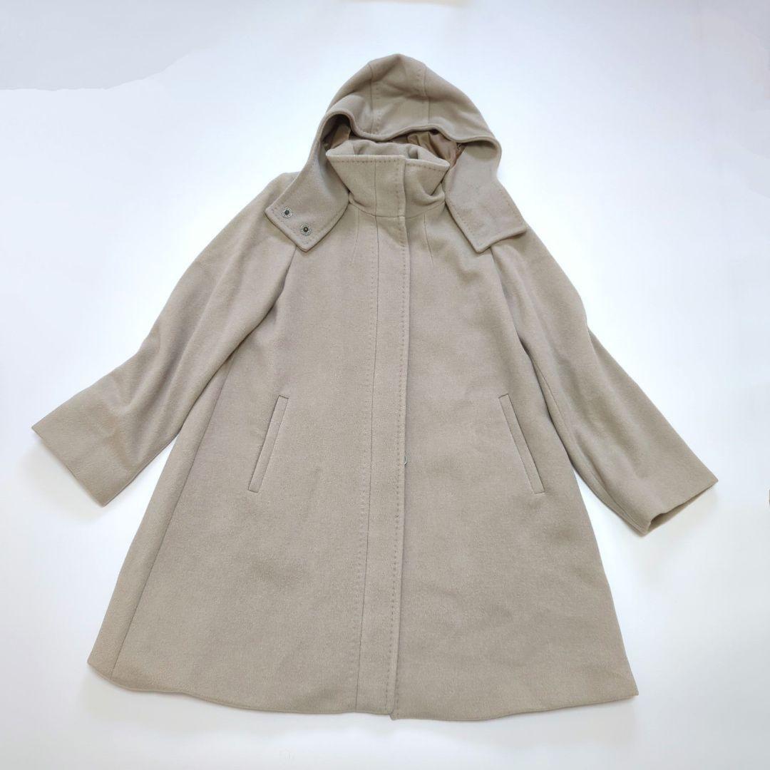 Max Mara STUDIO Long Coat Asian fit M 38 US size S Beige Authentic