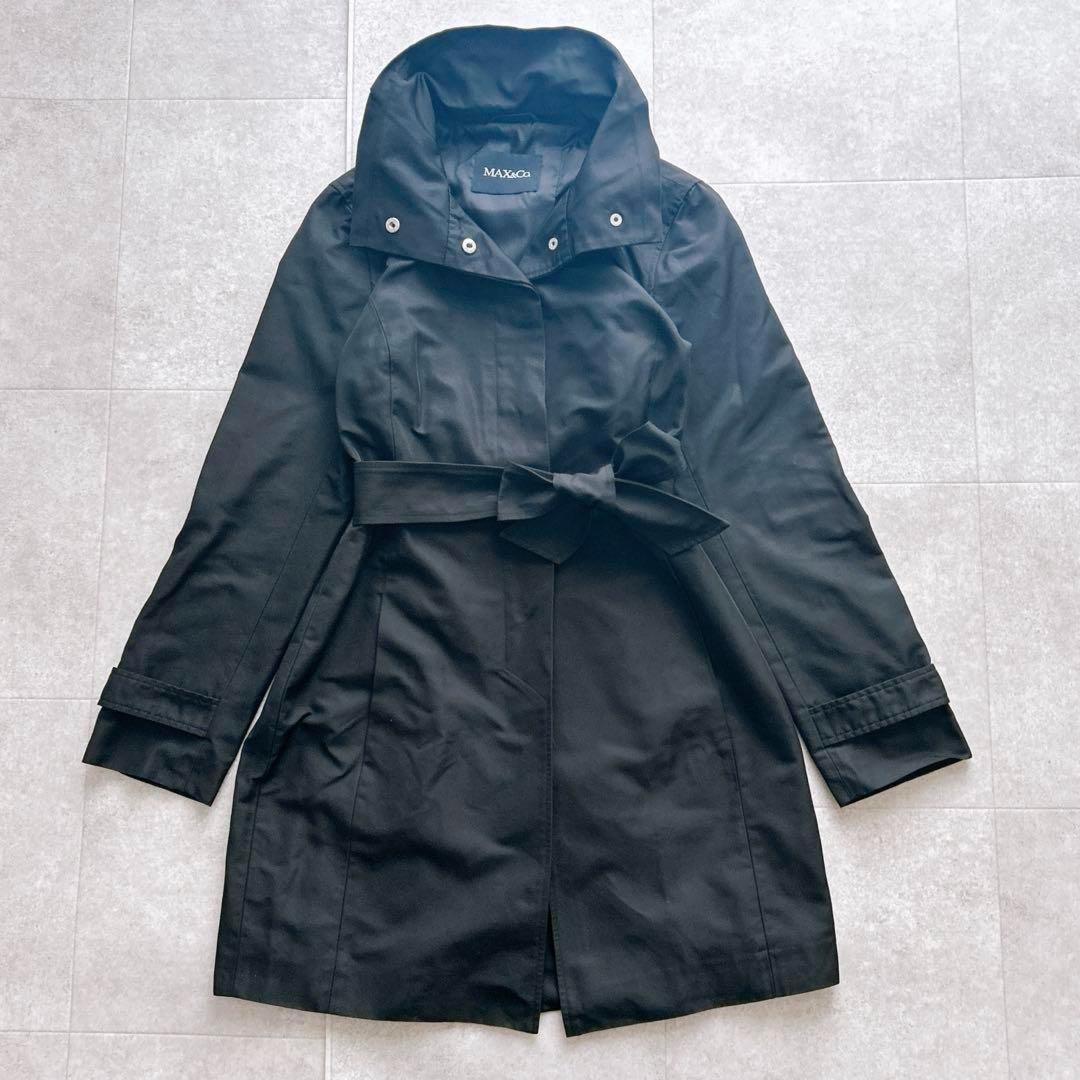 Max Mara Max&co Trench Coat Asian fit L 40 US size M Black Authentic