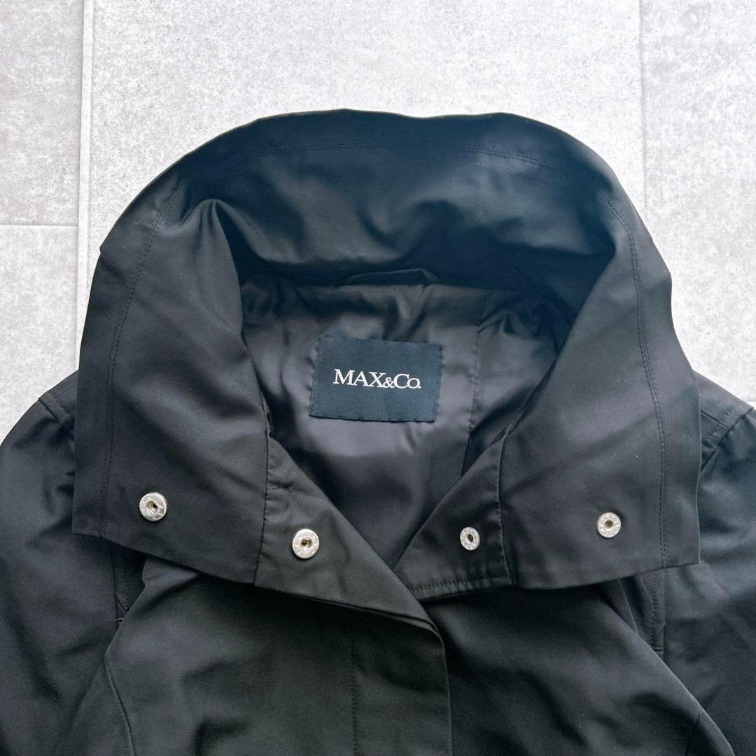 Max Mara Max&co Trench Coat Asian fit L 40 US size M Black Authentic