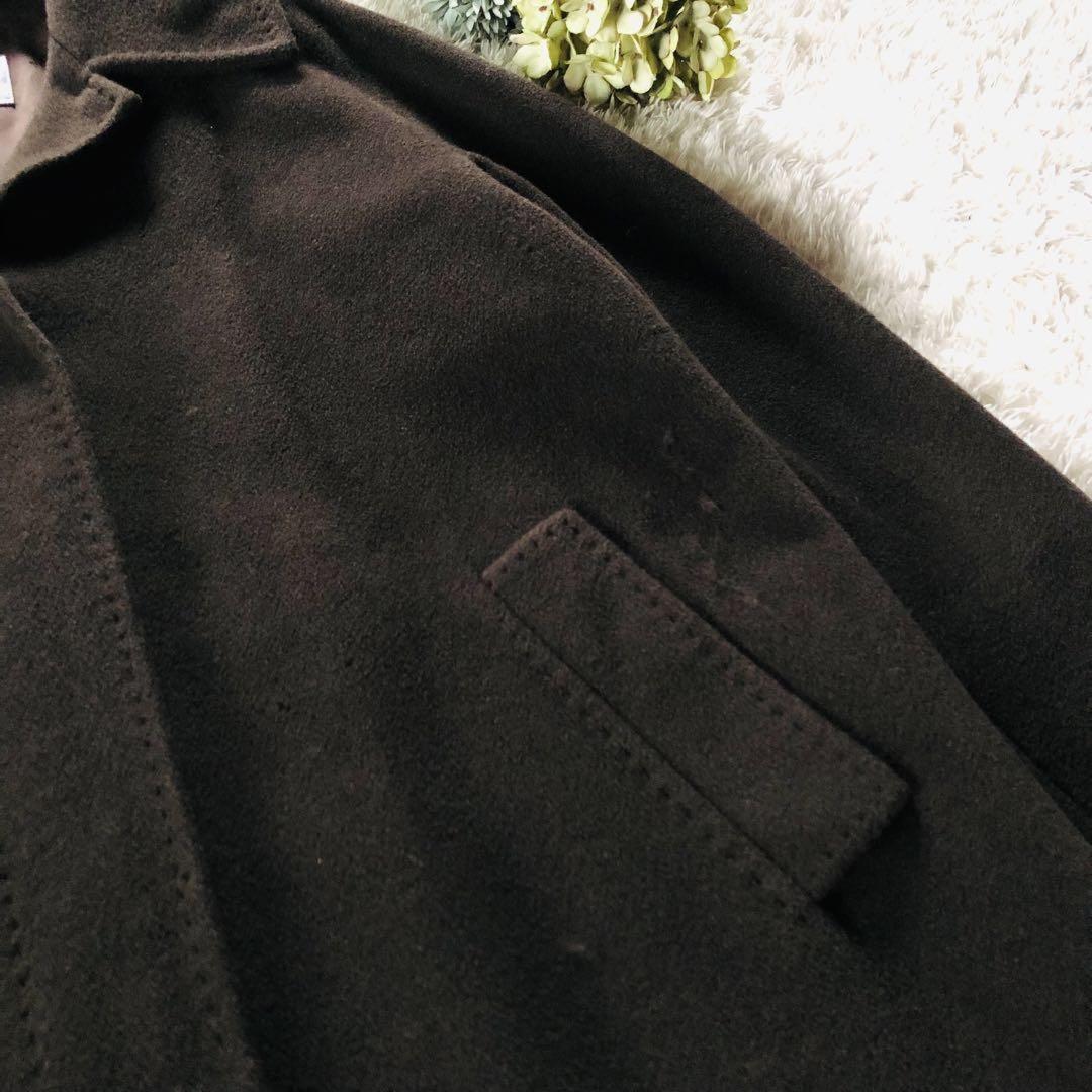 Max Mara Long Coat Asian fit M 38 US size S Dark Brown Authentic