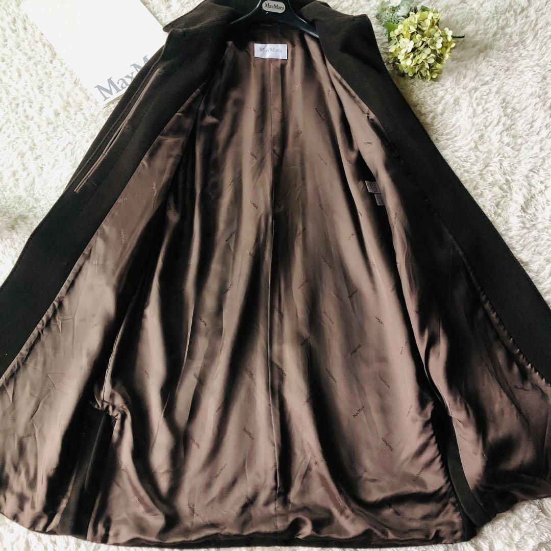 Max Mara Long Coat Asian fit M 38 US size S Dark Brown Authentic