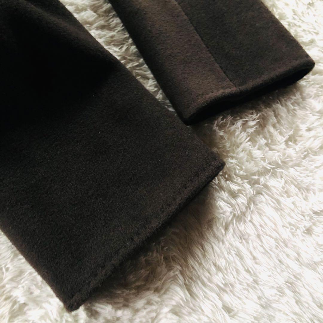 Max Mara Long Coat Asian fit M 38 US size S Dark Brown Authentic
