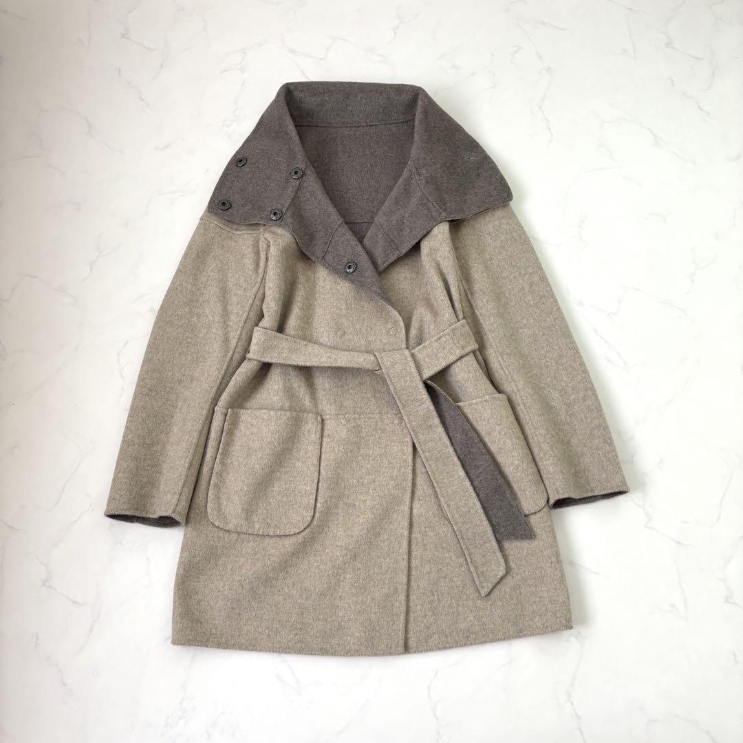Weekend Max Mara Reversible Coat Asian fit S 36 US size XS Beige Greige Auth