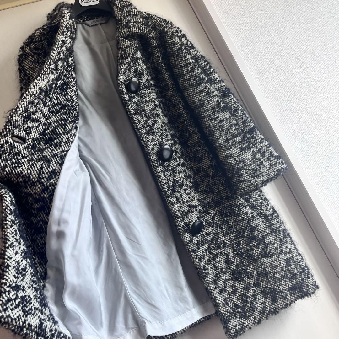 Max Mara SPORT MAX Coat Asian fit S 36 US size XS White Black Authentic