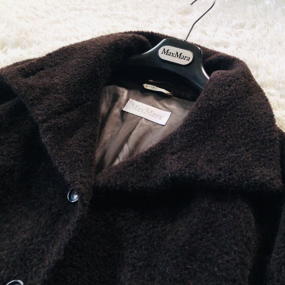 Max Mara Long Coat Asian fit L 40 US size M Dark Brown Authentic