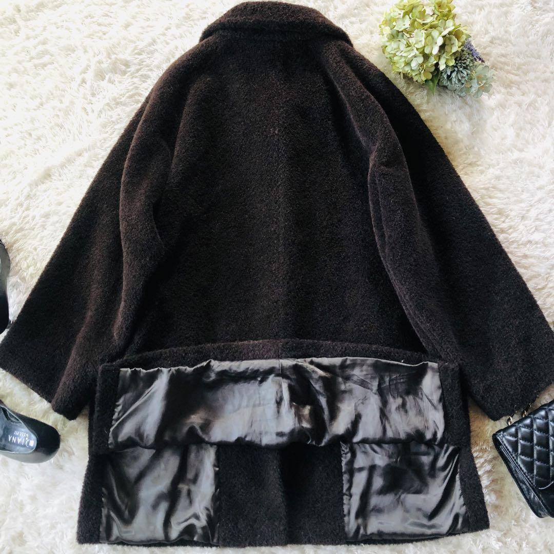 Max Mara Long Coat Asian fit L 40 US size M Dark Brown Authentic