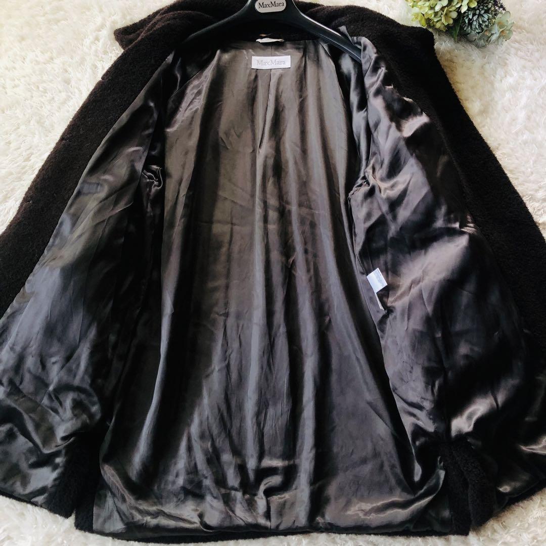 Max Mara Long Coat Asian fit L 40 US size M Dark Brown Authentic