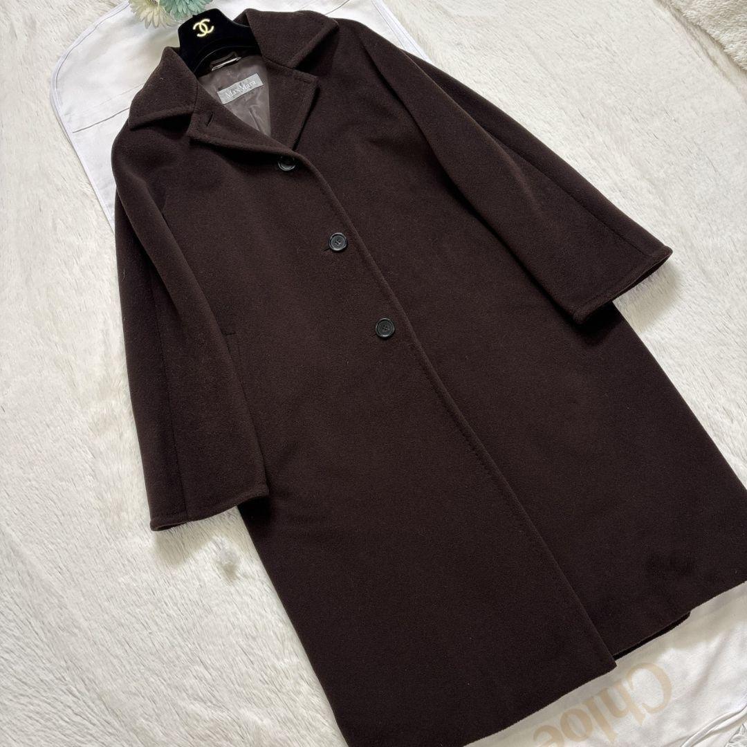 Max Mara Long Coat Asian fit M 38 US size S Brown Authentic