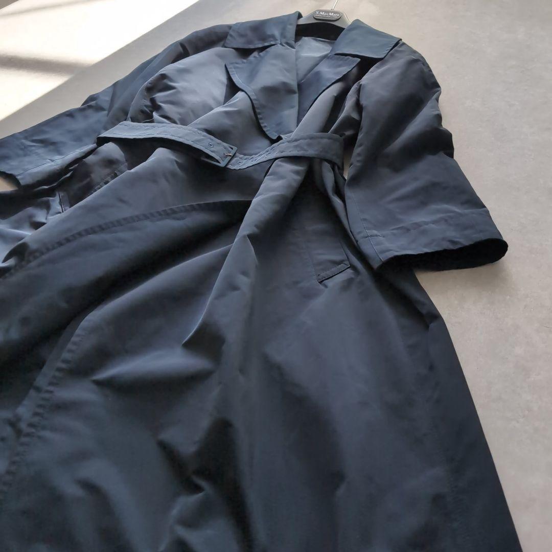 Max Mara Trench Coat Asian fit XL 42 US size L Navy Authentic