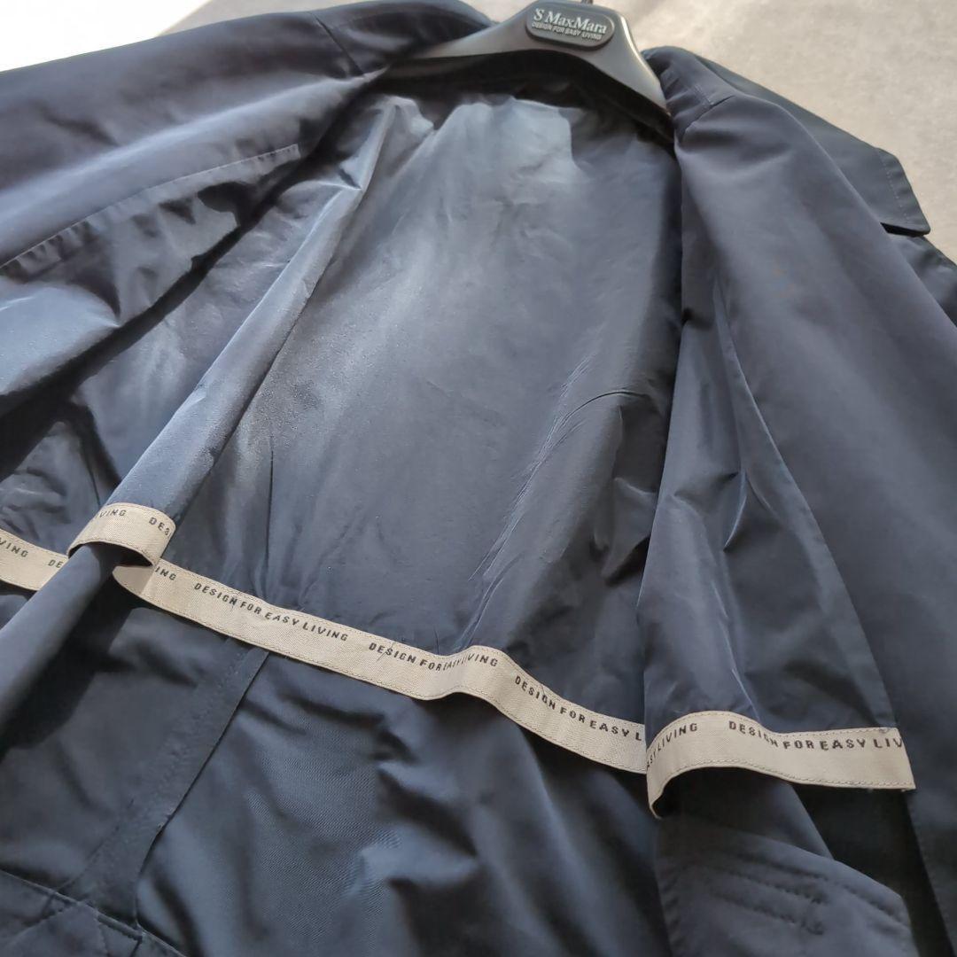 Max Mara Trench Coat Asian fit XL 42 US size L Navy Authentic