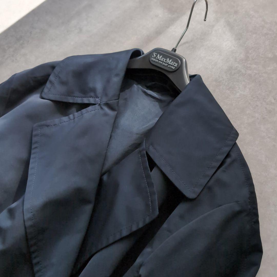 Max Mara Trench Coat Asian fit XL 42 US size L Navy Authentic