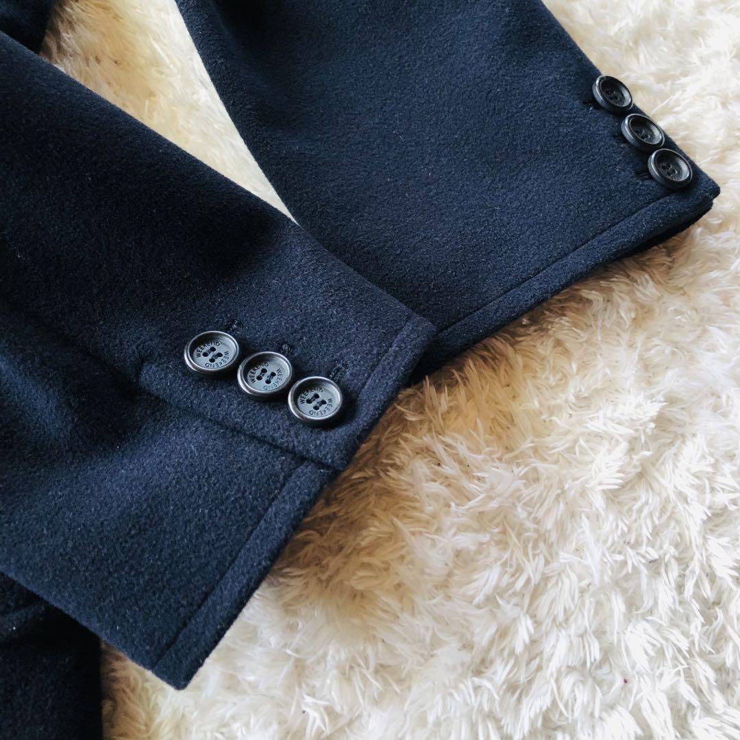 Weekend Max Mara Long Coat Asian fit M 38 US size S Dark Navy Authentic