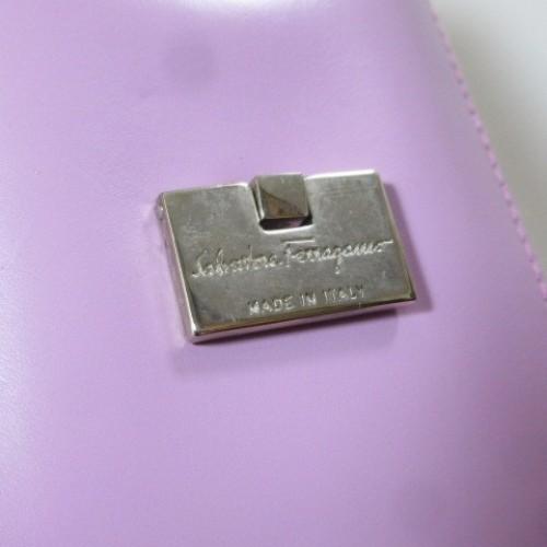 Salvatore Ferragamo Hand Bag Tote Purse Leather Purple Authentic