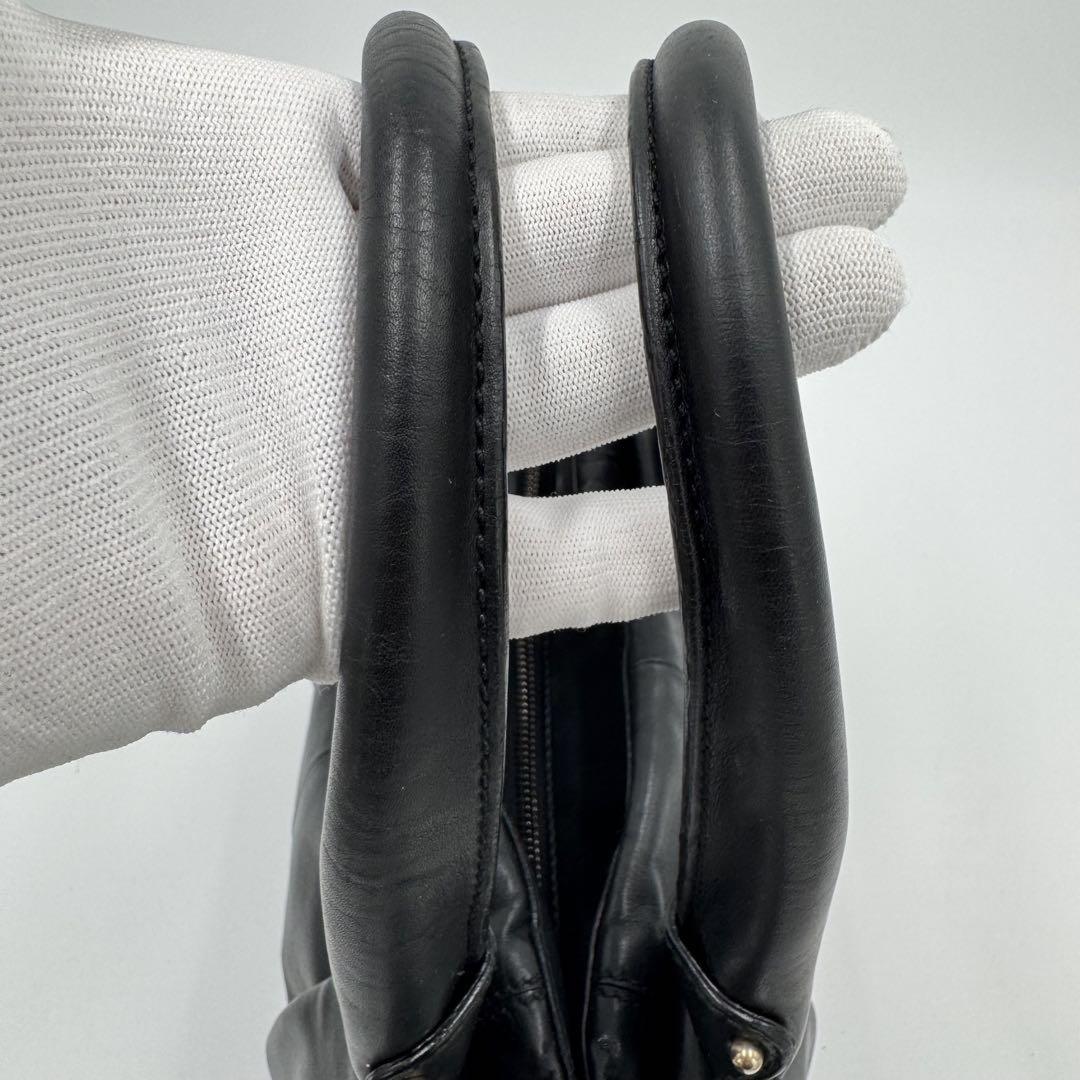 Salvatore Ferragamo Hand Bag Tote Purse Vara Ribbon Leather Black Authentic
