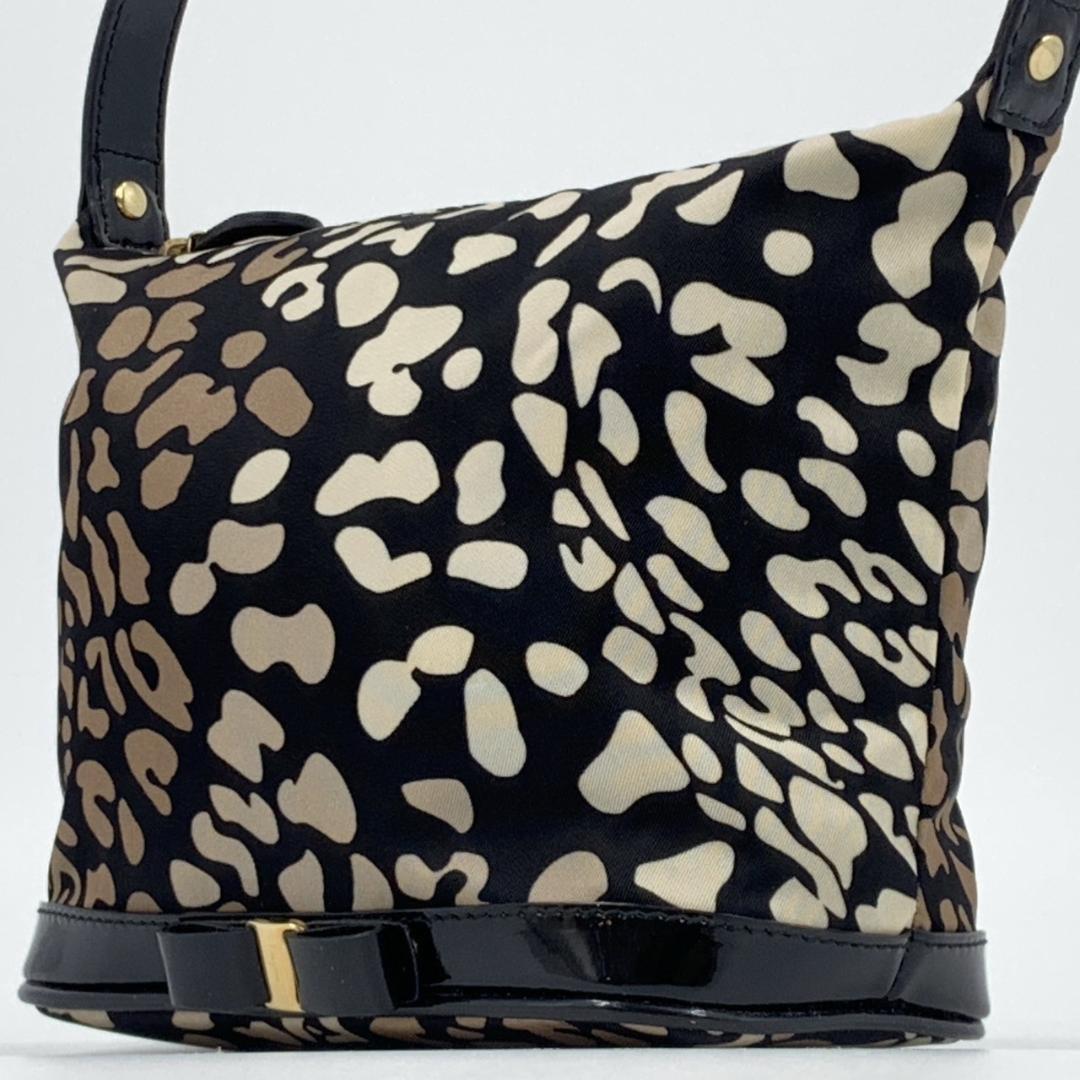 Salvatore Ferragamo Hand Tote Purse Vanity Vara Ribbon Black White Beige Brown