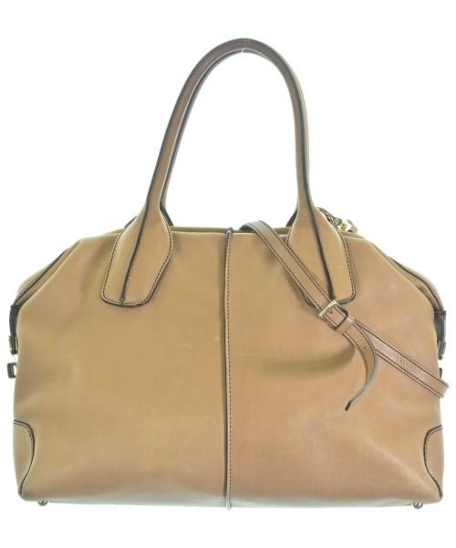 TOD'S Hand Shoulder Bag Tote Purse D-Styling 2way Leather Beige Authentic