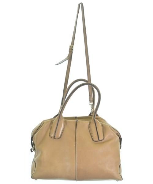 TOD'S Hand Shoulder Bag Tote Purse D-Styling 2way Leather Beige Authentic