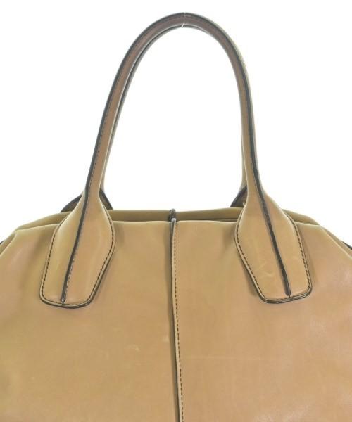 TOD'S Hand Shoulder Bag Tote Purse D-Styling 2way Leather Beige Authentic