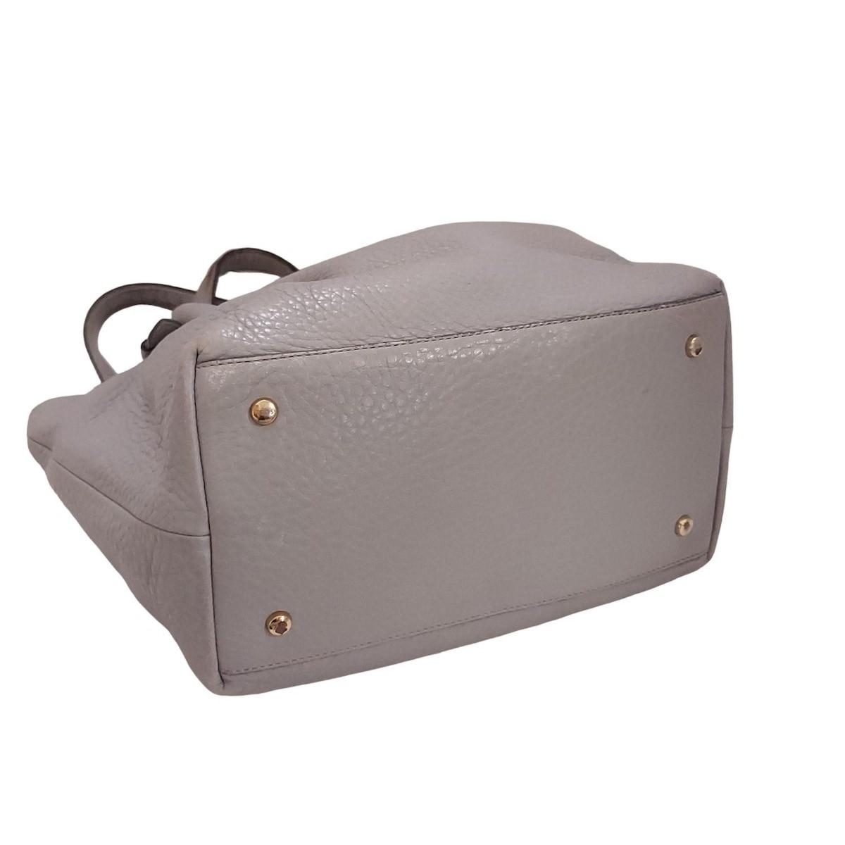 TOD'S Shoulder Bag Purse Leather Gray Authentic
