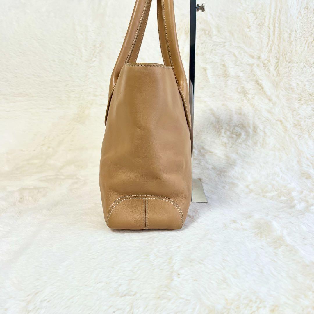 TOD'S Hand Bag Tote Purse D Bag Leather Beige Authentic