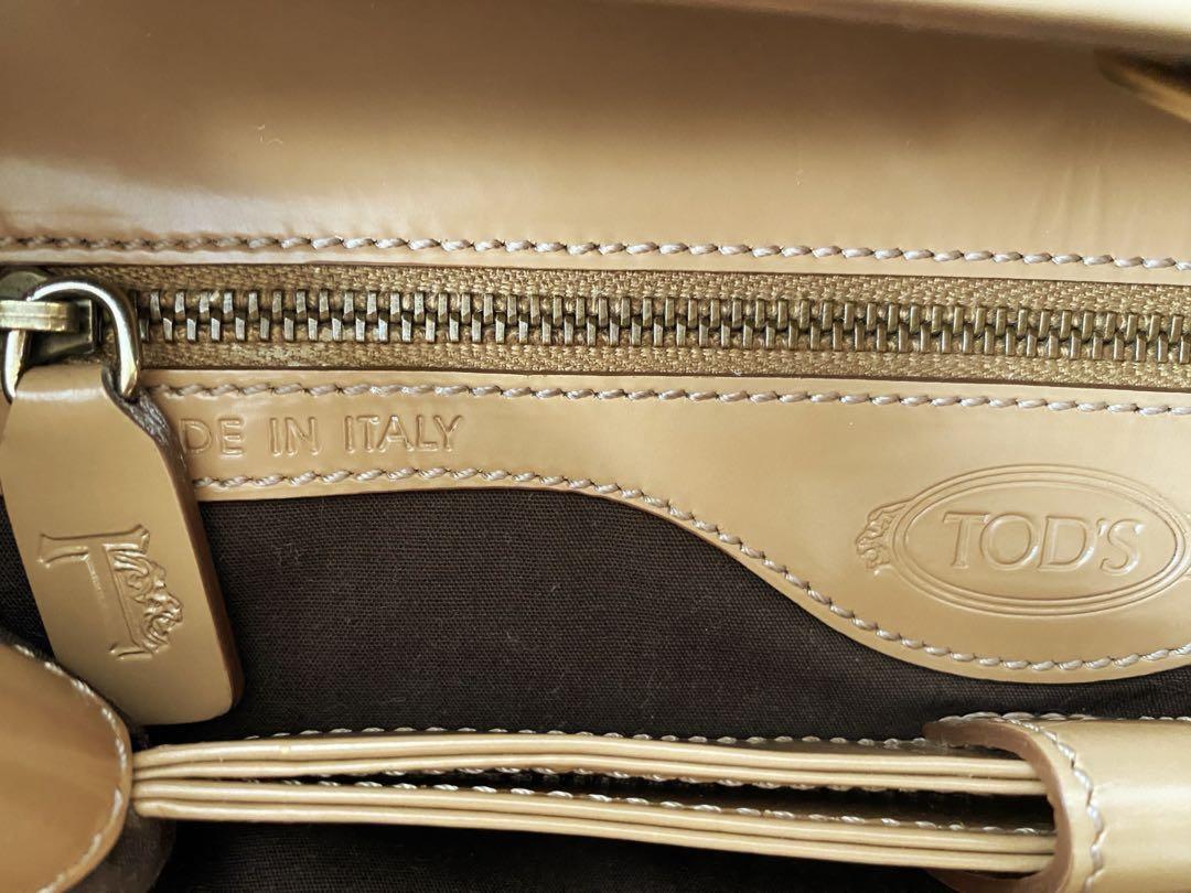 TOD'S Hand Shoulder Bag Tote Purse 2way Dokt Bag Leather Camel Authentic