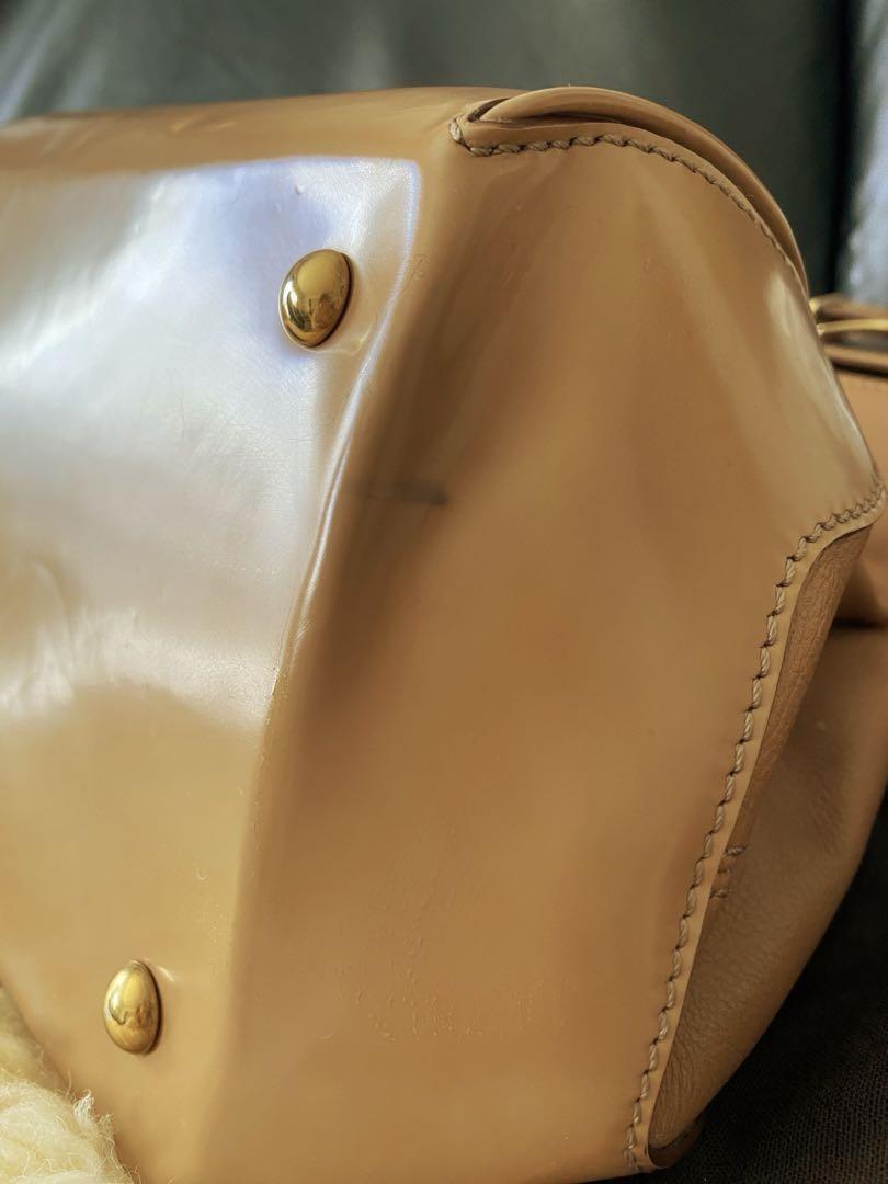 TOD'S Hand Shoulder Bag Tote Purse 2way Dokt Bag Leather Camel Authentic