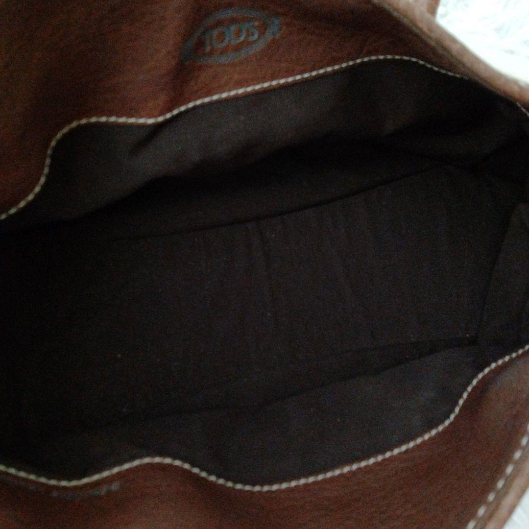 TOD'S Hand Bag Tote Purse Leather Canvas Brown Authentic