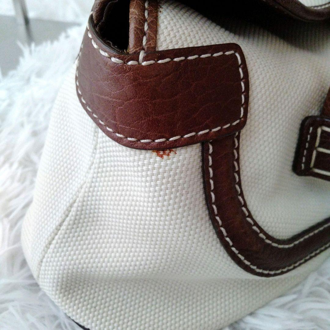 TOD'S Hand Bag Tote Purse Leather Canvas Brown Authentic