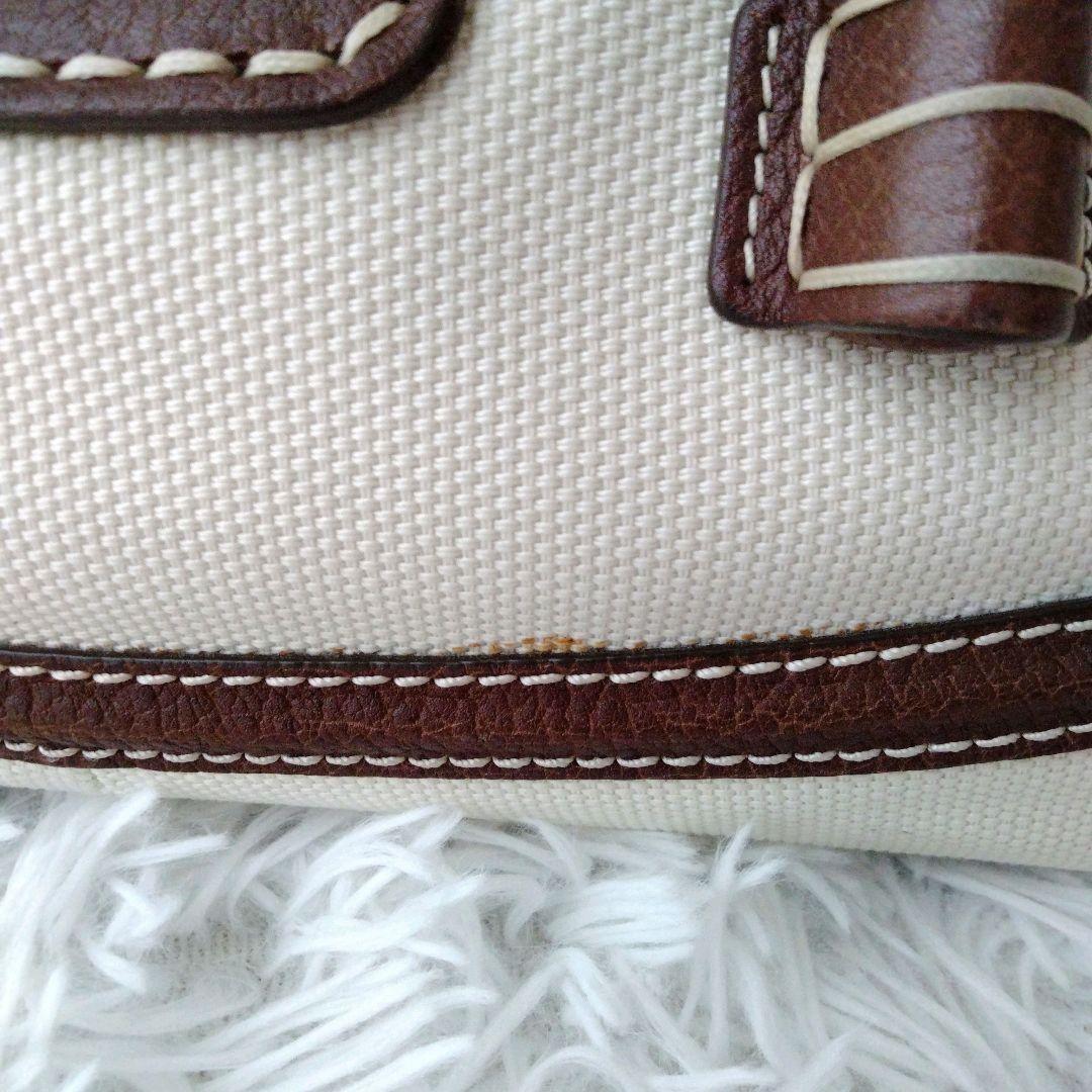 TOD'S Hand Bag Tote Purse Leather Canvas Brown Authentic