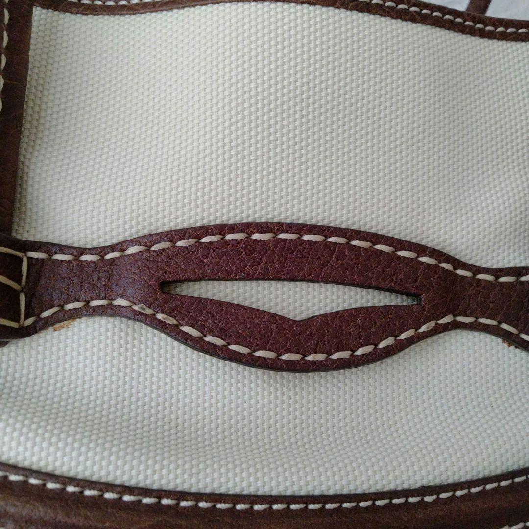 TOD'S Hand Bag Tote Purse Leather Canvas Brown Authentic