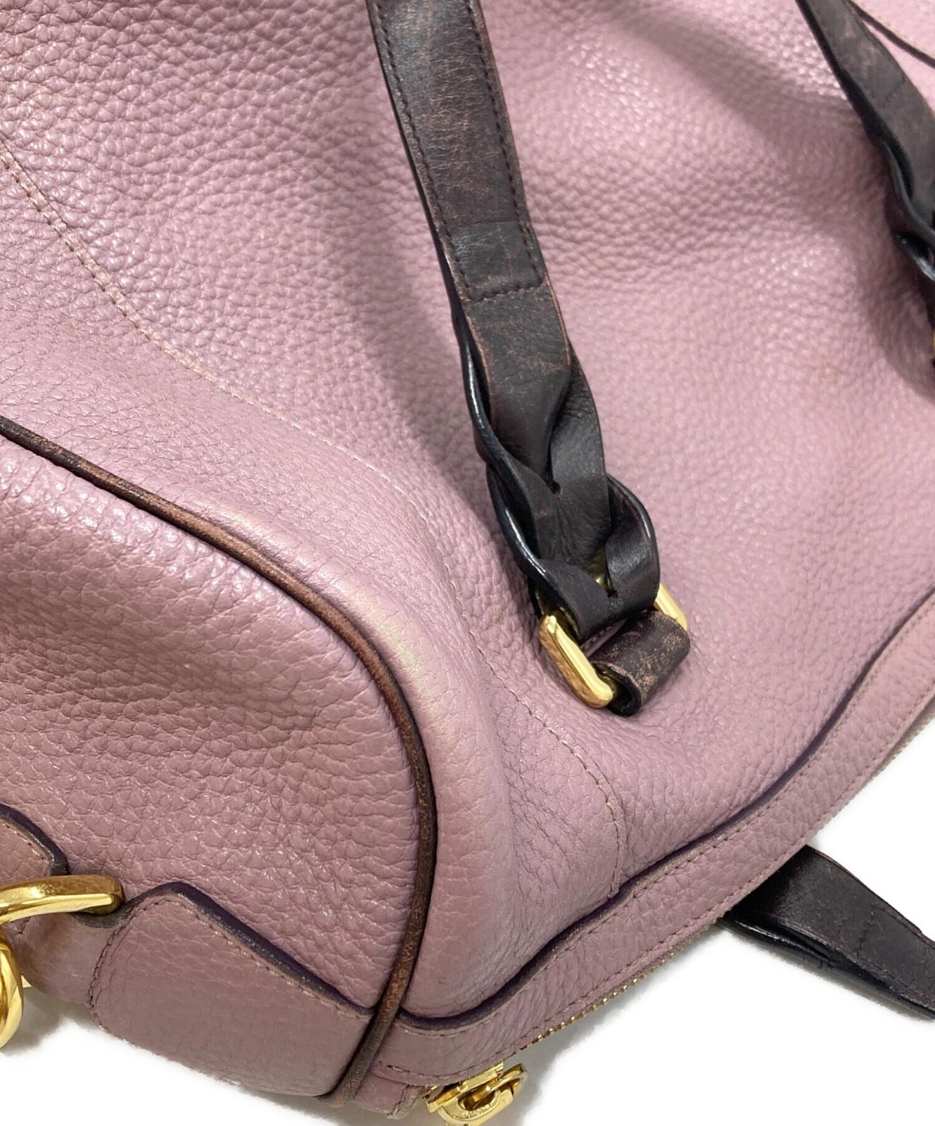 LOEWE Hand Shoulder Bag Tote Purse 2way Anagram Purple Authentic