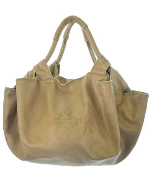 LOEWE Hand Bag Tote Purse Aire Anagram Gold Authentic