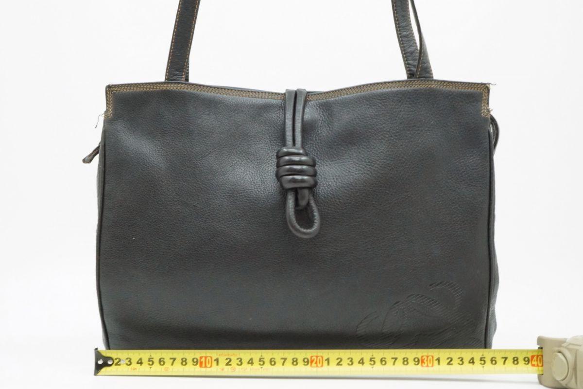 LOEWE Hand Shoulder Bag Tote Purse Leather Black Authentic