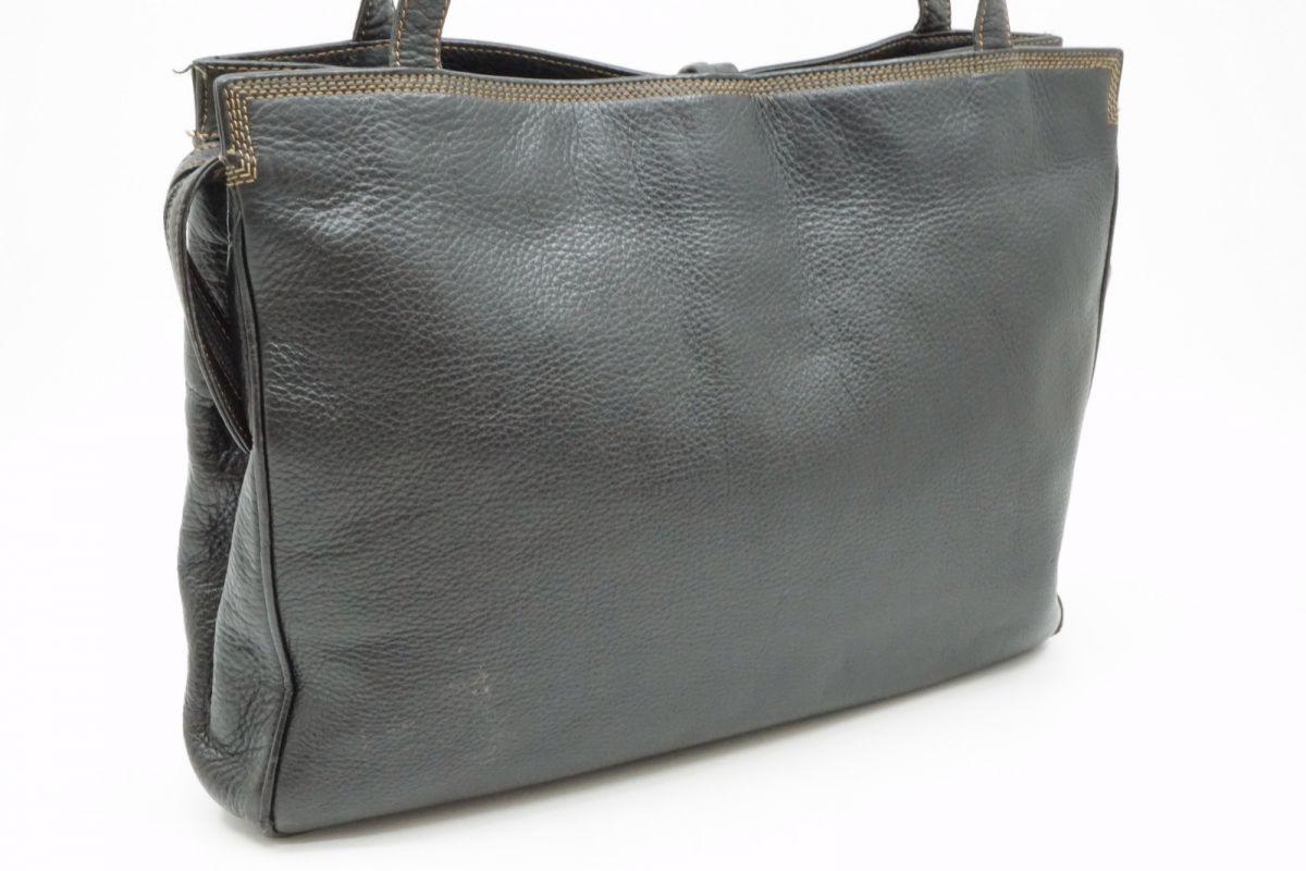 LOEWE Hand Shoulder Bag Tote Purse Leather Black Authentic