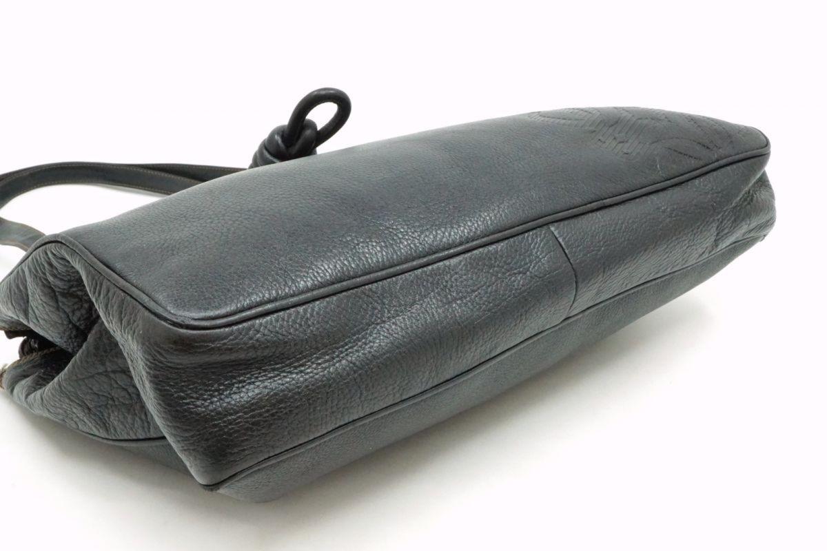 LOEWE Hand Shoulder Bag Tote Purse Leather Black Authentic