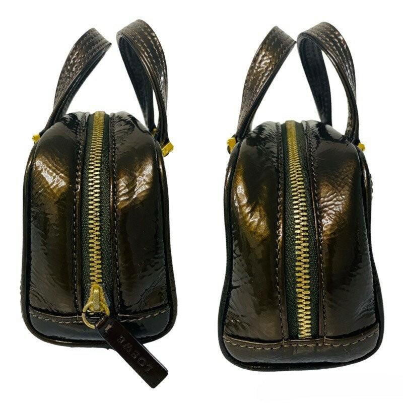 LOEWE Mini Hand Shoulder Bag Tote Purse Anagram Brown Authentic