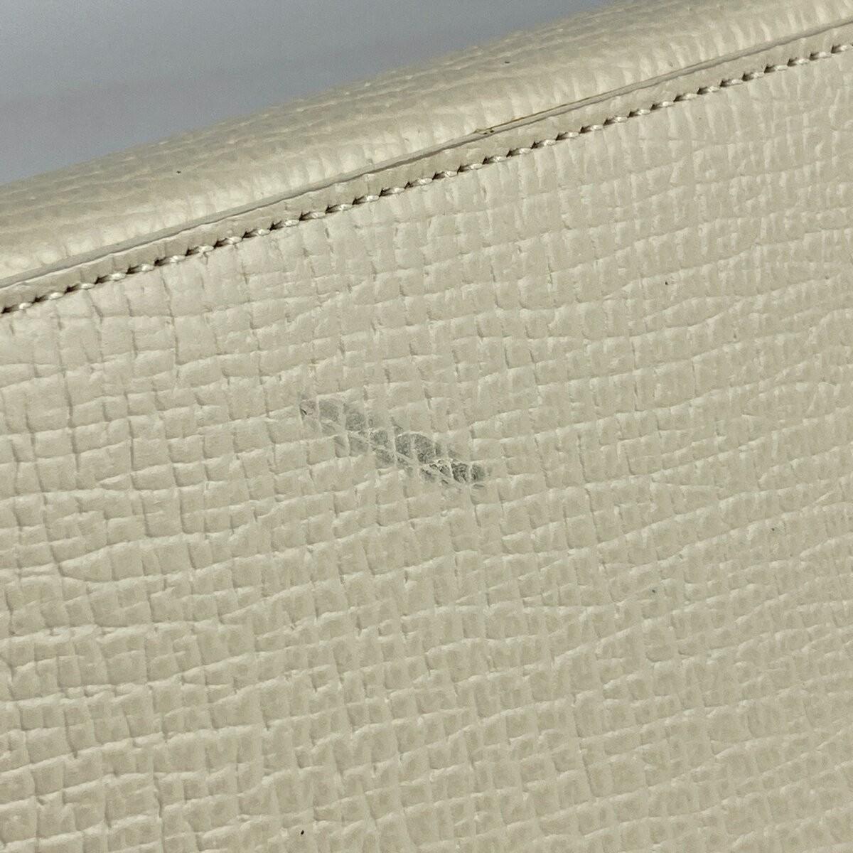 LOEWE Hand Bag Tote Purse Logo Leather White Authentic