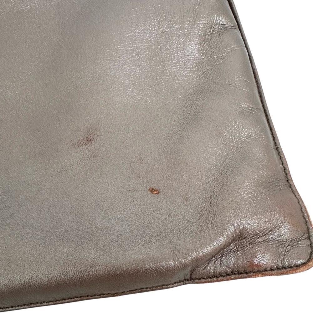 LOEWE Hand Bag Tote Purse Leather Bronze Authentic