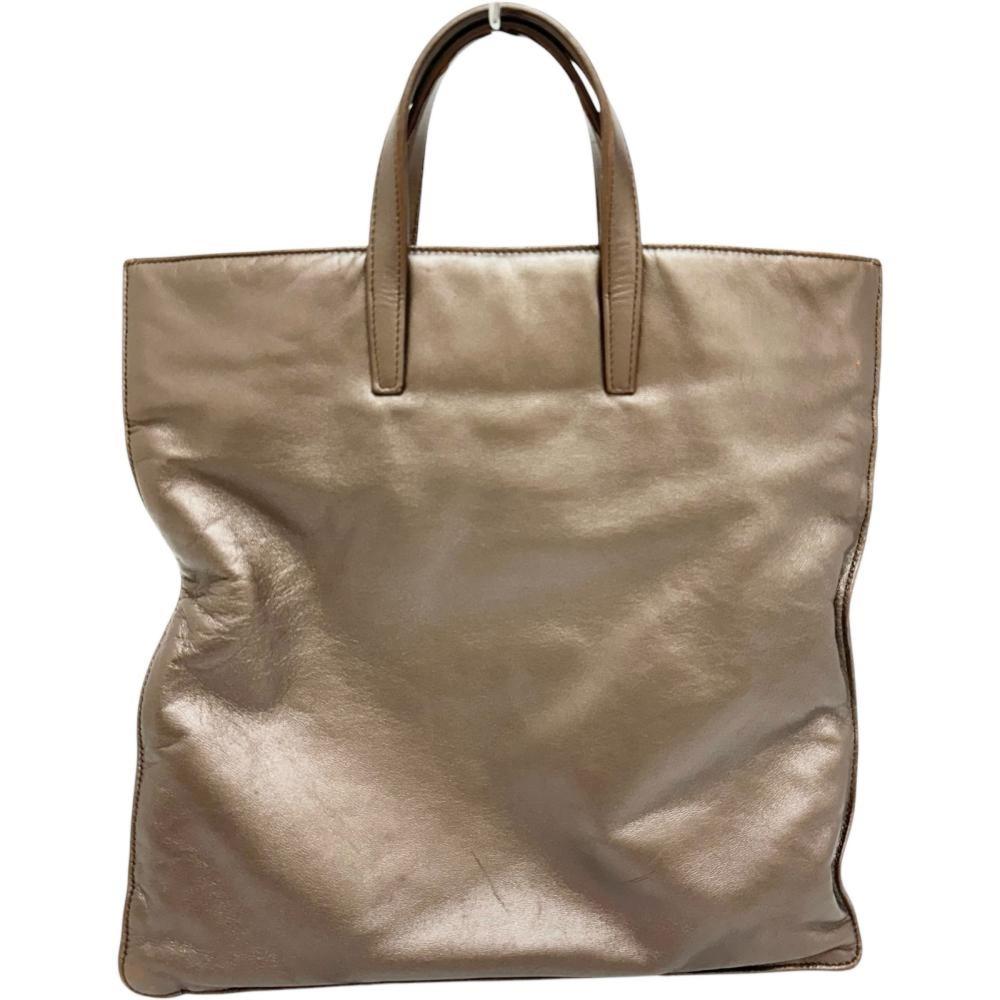 LOEWE Hand Bag Tote Purse Leather Bronze Authentic