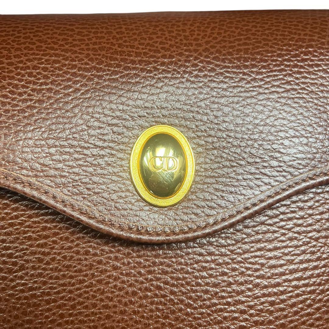 Christian Dior Shoulder Bag Purse CD Leather Authentic