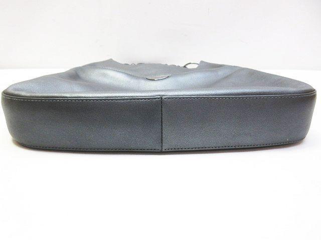 Christian Dior Shoulder Bag Purse Leather Gray Authentic