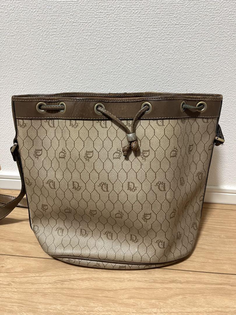 Christian Dior Shoulder Bag Purse Honeycomb Beige Authentic