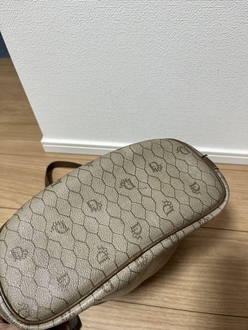 Christian Dior Shoulder Bag Purse Honeycomb Beige Authentic