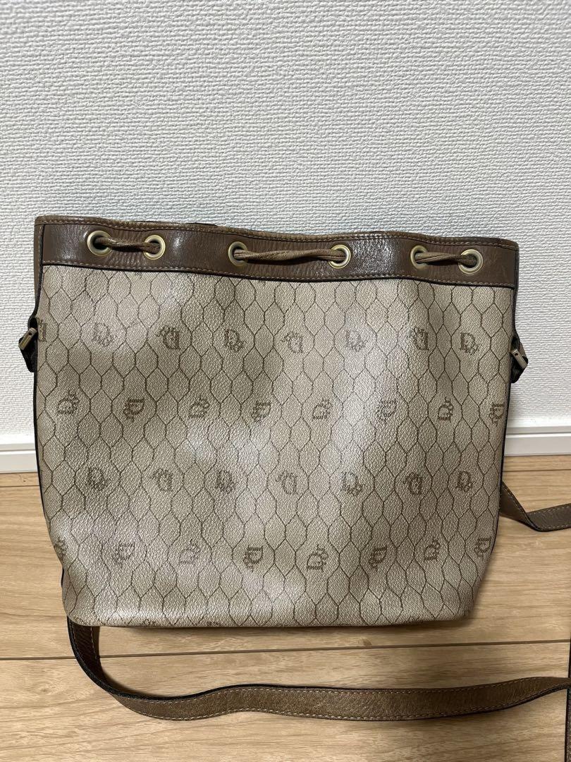 Christian Dior Shoulder Bag Purse Honeycomb Beige Authentic