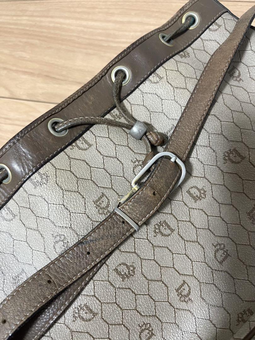 Christian Dior Shoulder Bag Purse Honeycomb Beige Authentic