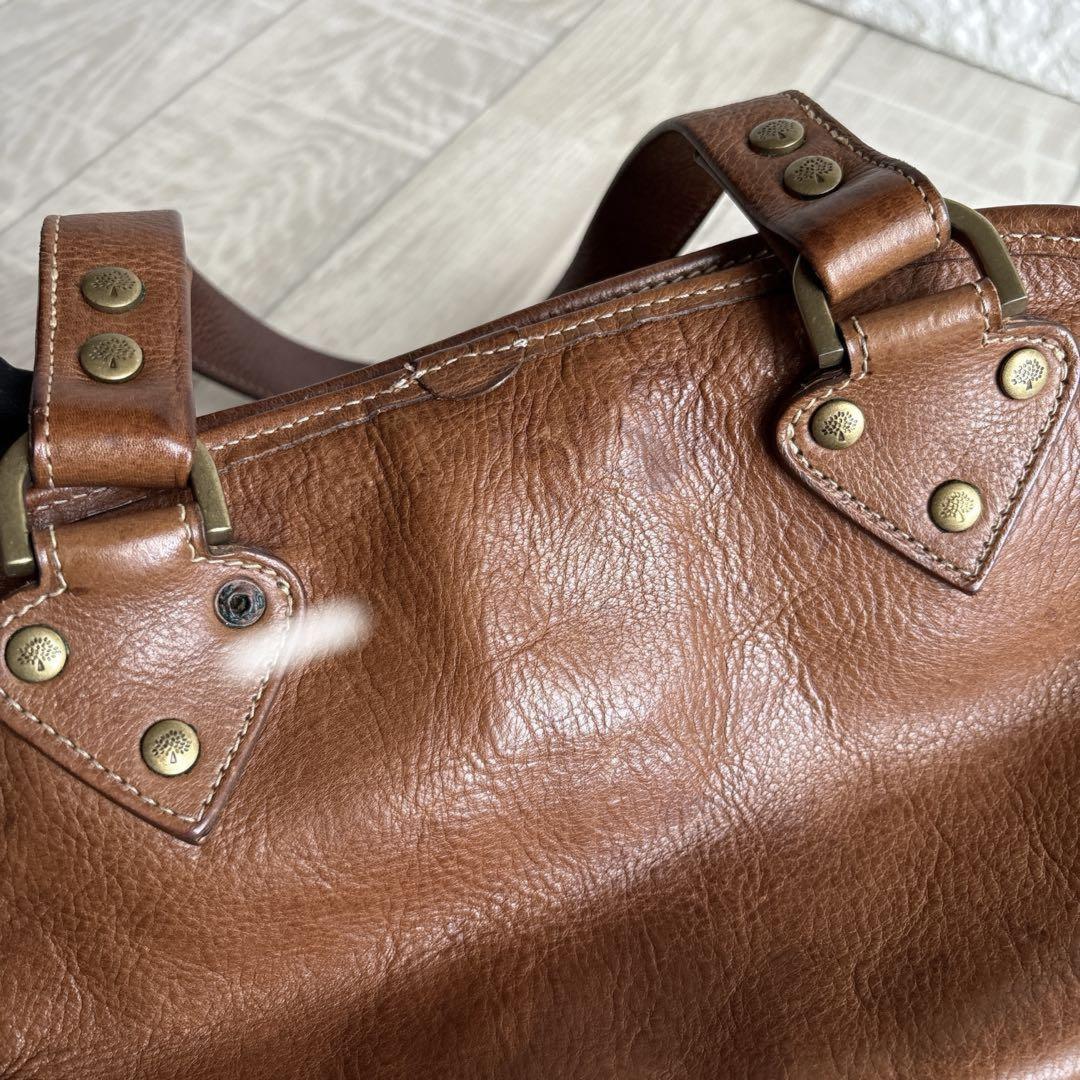 MULBERRY Hand Bag Tote Purse Bayswater Turn Lock Leather Authentic