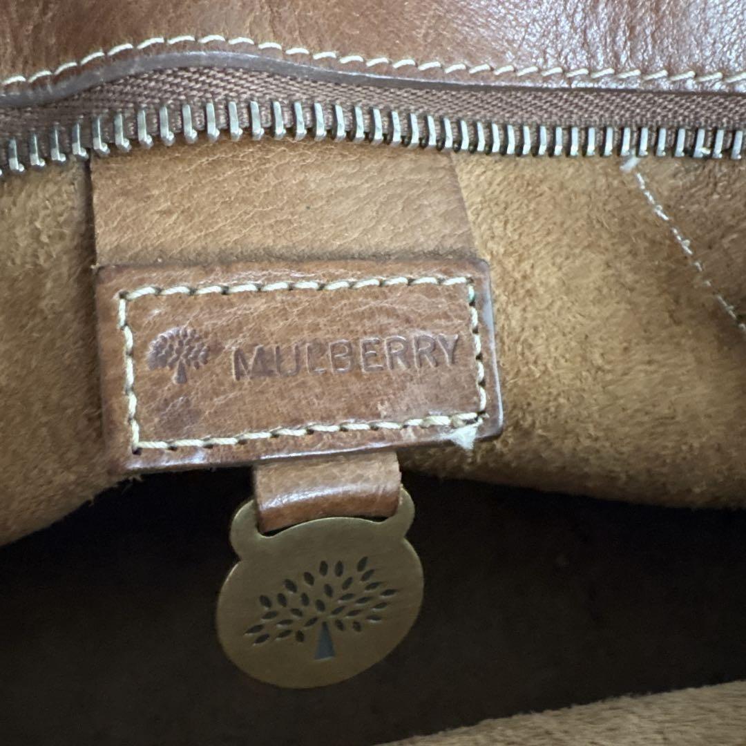 MULBERRY Hand Bag Tote Purse Bayswater Turn Lock Leather Authentic