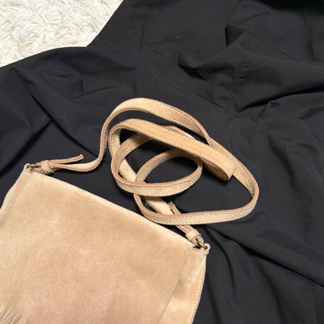 MIU MIU Shoulder Bag Purse fringe Suede Brown Authentic