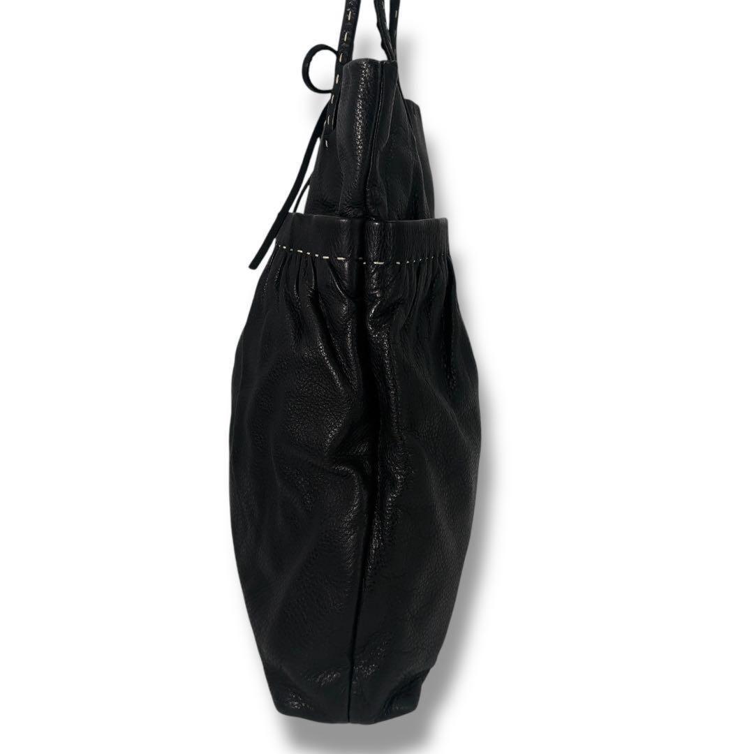 MIU MIU Hand Bag Tote Purse Leather Black Authentic